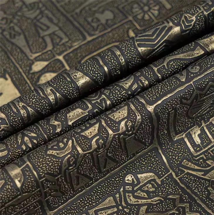 Egyptian Patterned Synthetic PVC Leather