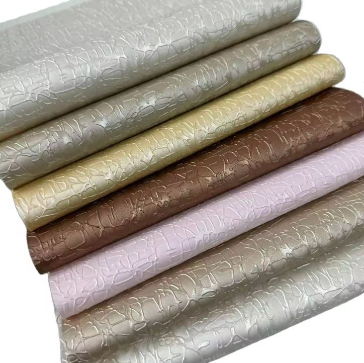 Embossed Shiny Synthetic PVC Microfiber Leather Elastic And Waterproof For Sofa Chair Furniture