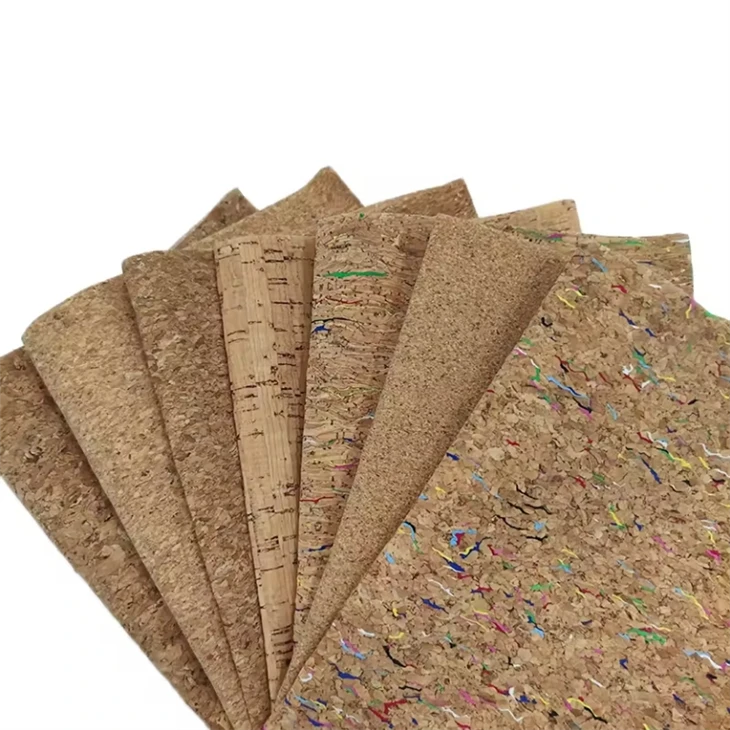Portugal Wood Grain Colored Cork PU Leather PVC Fabric