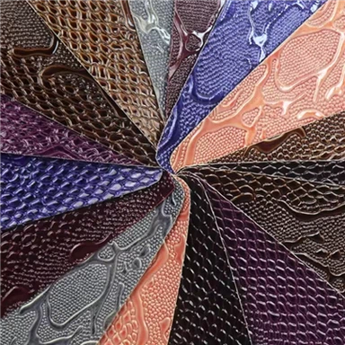 पीवीसी गर्म बेच निविड़ अंधकार रंगीन उभरा कृत्रिम पीवीसी चमड़ा बैग बक्से हैंडबैग के लिए